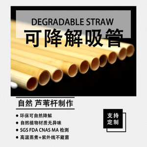 可降解芦苇吸管粗奶茶环保吸管竹子麦杆玻璃吸管非一次性厂家包邮