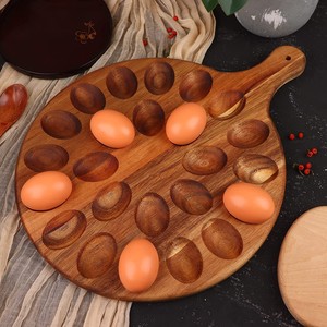 木质分格固定鸡蛋架创意木制多格厨房存放鸡蛋托展示托盘
