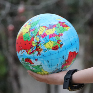 世界地图玩具球儿童拍拍球地球仪皮球小球玩具幼儿专用球宝宝中国