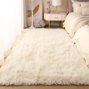 北欧ins奶油风少女卧室床边毯拍照背景长毛绒家用客厅沙发可定制