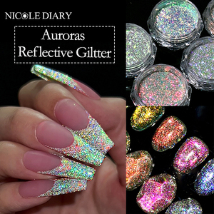 NICOLE DIARY Reflective Glitter Nail Powder Sequ Sparkly