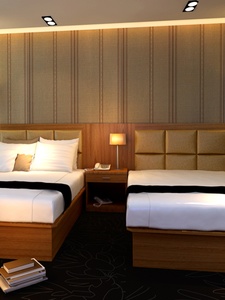 销成都宾馆酒店标间全套家具 软包床头靠板公寓旅店客房床架子厂