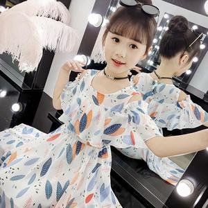 巴拉巴柆女童夏季洋气2024新款连衣裙儿童韩版无袖公主裙小孩雪纺