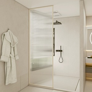 卫生间干湿分离隔断浴室淋浴房玻璃门卫浴半隔断浴屏白色极窄定制