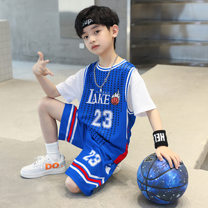 乔丹联名儿童篮球服套装夏季男童短袖速干运动训练服女童男孩篮球