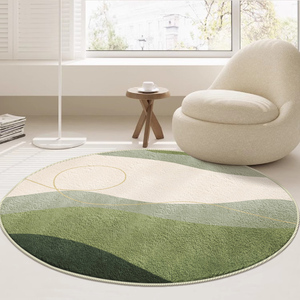 地毯卧室客厅2023新款秋冬法风床边地毯圆形办公室地垫大面积全铺
