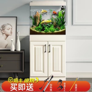 鱼缸带柜子一体金客厅小型中型电视柜新款立式造景落地家用过滤器