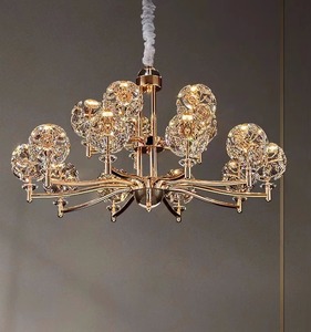 轻奢吊灯高档客厅灯现代简约大气主卧室灯设计师创意球形水晶灯具
