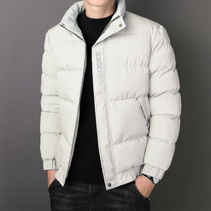 冬季新款棉衣男士保暖加厚立领外套简约百搭仿丝棉面包服棉沃棉服