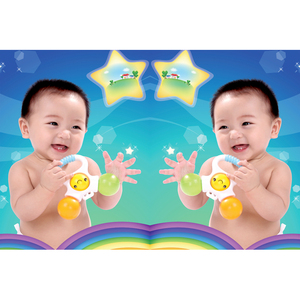 龙凤宝宝海报照片画报漂亮可爱男婴儿画双胞胎教早教超大图片墙贴