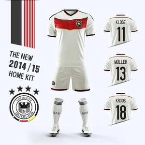 2014德国队复古球衣克洛泽穆勒足球服套装男儿童定制国家队训练服