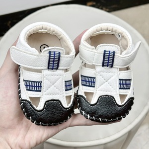 春夏季0-1岁宝宝凉鞋3-6八九个月新生婴儿软底防滑包头不掉学步鞋