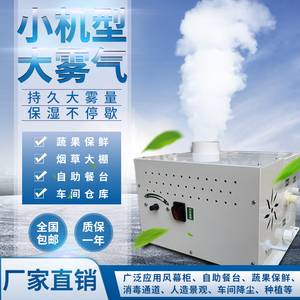 工业加湿器蔬菜保鲜商超大雾量喷雾机大型自动风幕柜超声波雾化器