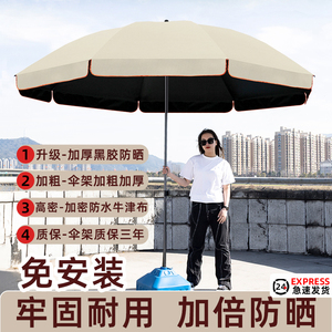 米悦兔黑胶遮阳伞太阳伞大型户外摆摊大伞商用庭院大雨伞定制广告