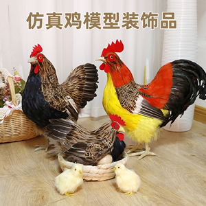 仿真鸡模型公鸡标本超市母鸡摆件土鸡下蛋鸡玩具孵蛋母鸡装饰道具