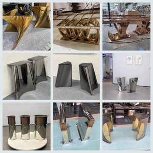 定制不锈钢桌架餐桌腿支架大理石台架岩板奢石桌脚钢架餐桌脚支架