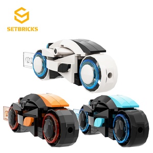 SETbricks电子世界争霸战炫酷机车摩托小颗粒拼装积木益智玩具
