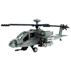 SETbricks积木阿帕奇长弓AH-64D战斗直升机军事乐高玩具模型摆件