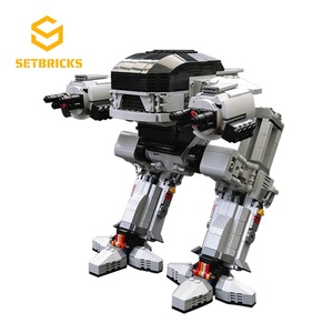 SETbricks机械战警反派机器人ED-209机甲小颗粒拼装积木益智玩具