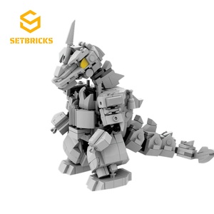 SETbricks影视人物小机械哥斯拉机甲机器人颗粒拼装积木益智玩具