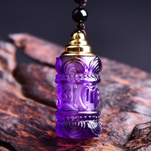 紫水晶舍利子瓶塔吊坠嘎乌盒空心瓶子随身挂件楞严咒可打开饰品
