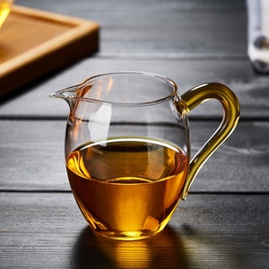 玻璃公道杯加厚分茶器单个透明公杯耐热茶海过滤泡茶杯带茶漏茶具