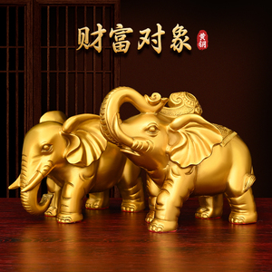纯铜大象摆件一对铜象招财客厅玄关财位吸水象特大号铜大象工艺品
