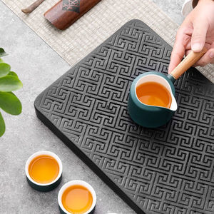 领艺陶瓷干泡茶盘日式简约干泡台茶托盘小号茶台排储两用不含茶具