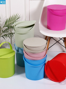 茶花水桶可坐塑料桶带盖凳子收纳大号洗车钓鱼桶手提桶储物桶幼儿
