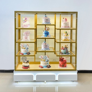 面包柜面包展示柜蛋糕店糕点货架展示架模型烘焙房玻璃边柜展柜