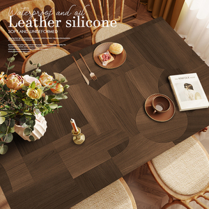 美式仿木纹餐桌垫轻奢高级感防烫隔热茶几桌面保护垫防水防油桌布