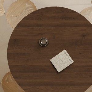 美式木纹圆桌布防水防油圆形餐桌桌垫复古轻奢高级感皮革茶几台布