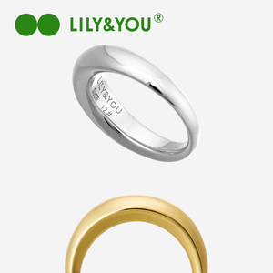 lily&you基础款泥鳅背素戒指圈金银色原创设计纯银光圈戒指女对戒