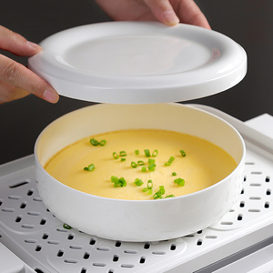 陶瓷蒸蛋碗带盖蒸鸡蛋羹专用碗水蒸蛋盘子蒸蛋盅骨瓷饭碗家用汤碗