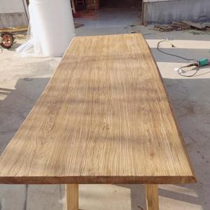 老榆木窗台板桌面板吧台面板工作台实木隔板原木大板定制餐桌厂家