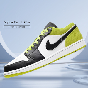 Nike耐克AJ1荧光绿低帮透气板鞋男子秋冬休闲运动鞋新CK3022-003