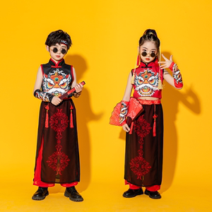 六一民族服装中小学生儿童国潮中国风古筝旗袍男童女童走秀演出服