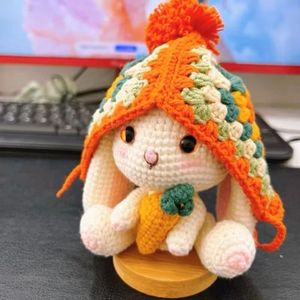 祖母格毯子小兔子手工DIY毛线编织卡通玩偶礼物钩针自制材料包