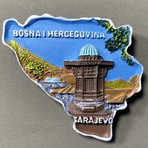 波黑首都萨拉热窝格兹胡色雷贝格清真寺风景旅游纪念品磁力冰箱贴