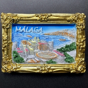 西班牙马拉加创意画框地标景点旅游纪念彩绘装饰工艺品磁力冰箱贴