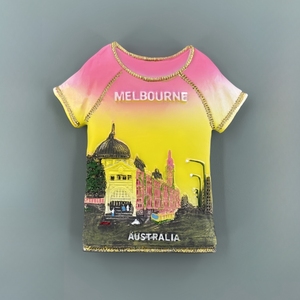 澳大利亚文化名城墨尔本旅游纪念创意街景T恤装饰磁铁冰箱贴礼物
