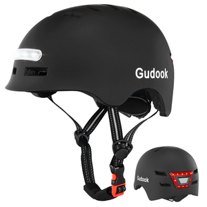 自行车头盔骑行带警示LED灯滑板轮滑通勤头盔男女通用一体超轻帽