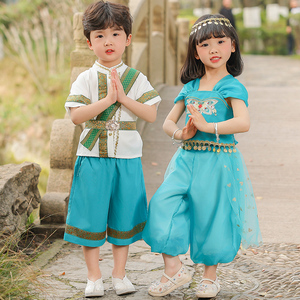 儿 童异域风情泰国服饰西双版纳六一演出服女孩傣族服装少数民族1
