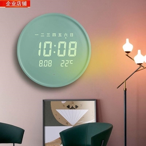 LED日历夜光电子钟表挂墙挂钟客厅家用创意北欧轻奢简约时钟挂表