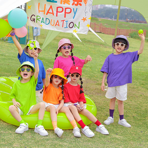 六一儿童短裤短裙白色演出服小学生表演服幼儿园糖果色合唱服夏季