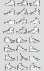 13款NIKE鞋子AJ球鞋3D打印模型文件AIRJORDEN鞋 仅为stl图纸36