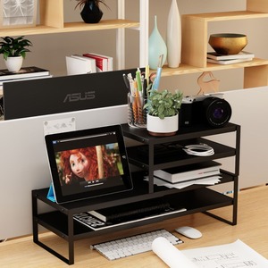 新款电脑架可伸缩平面双层公桌面收纳置物架抬架小户型创新家具