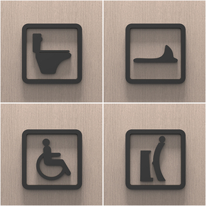 创意3d立体洗手间蹲便标识牌坐便门牌残疾无障碍卫生间温馨提示牌
