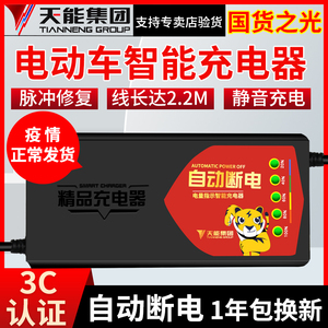 天能加长2.8米电动车电瓶充电器48V12A60V20AH72V32A爱玛台铃三轮