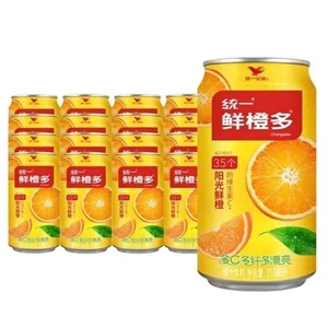 新货统一鲜橙多310ml*24罐装橙汁饮料维生素果味果汁鲜橙多易拉罐